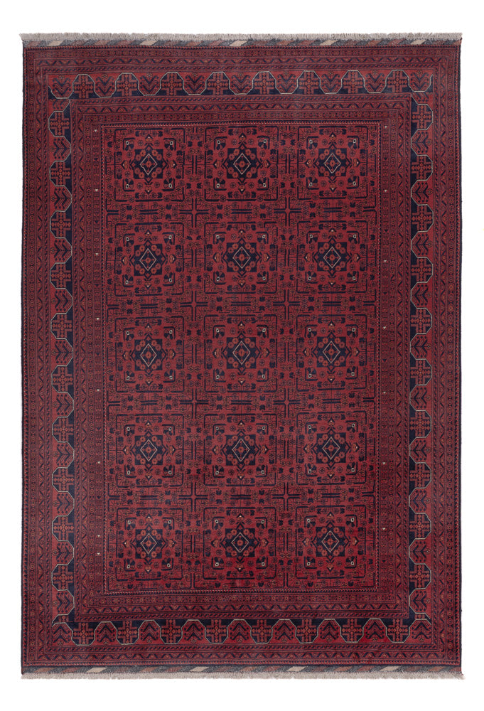 Afghan Teppich - Kunduz - 289 x 195 cm - dunkelrot