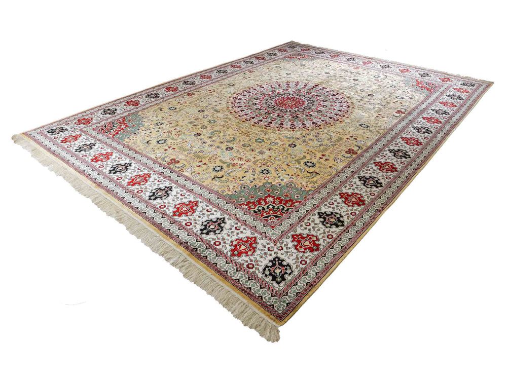 Seidenteppich - China Seide - 373 x 275 cm - hellbeige