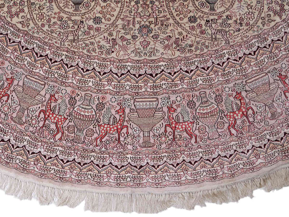 Seidenteppich - China Seide rund  - 300 x 300 cm - beige