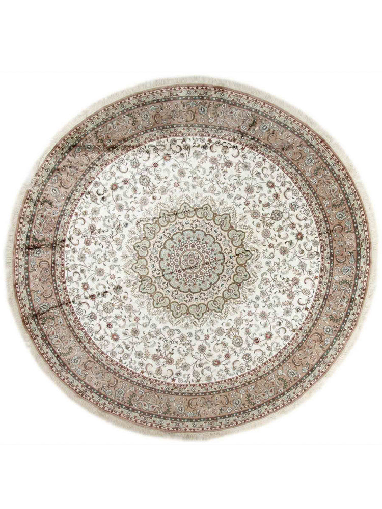 Seidenteppich - China Seide rund  - 303 x 303 cm - beige
