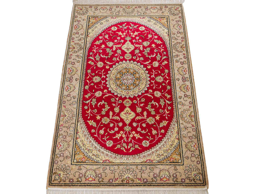 Seidenteppich - China Seide - 121 x 78 cm - rot