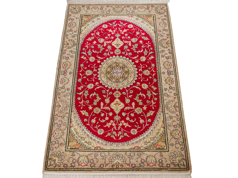 Seidenteppich - China Seide - 121 x 78 cm - rot