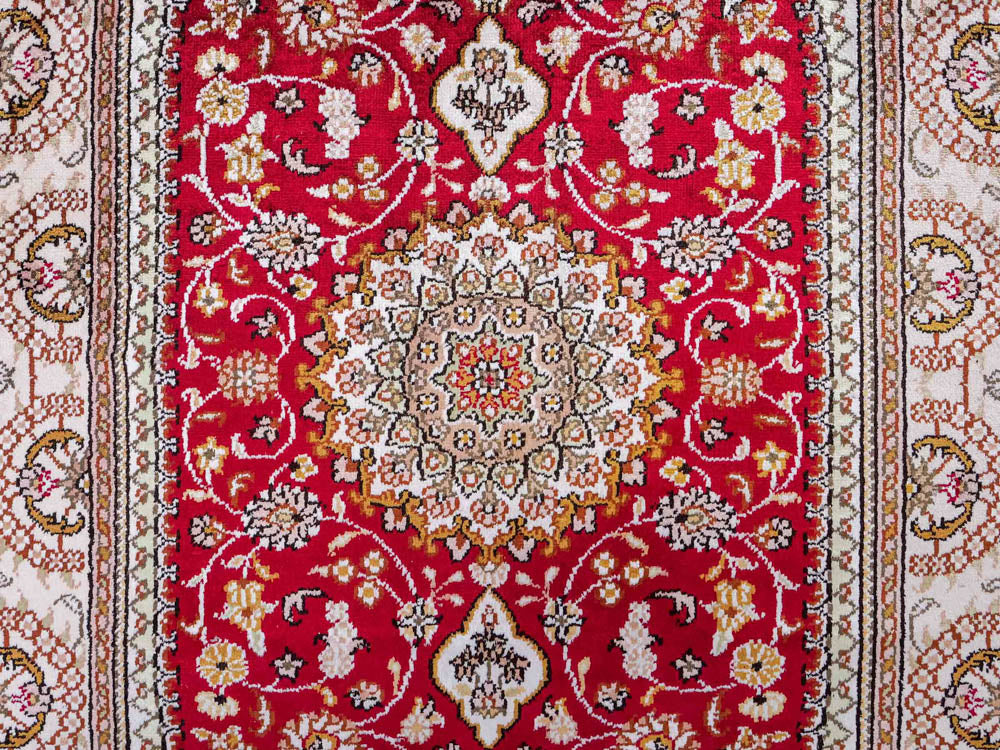 Seidenteppich - China Seide - 120 x 78 cm - rot