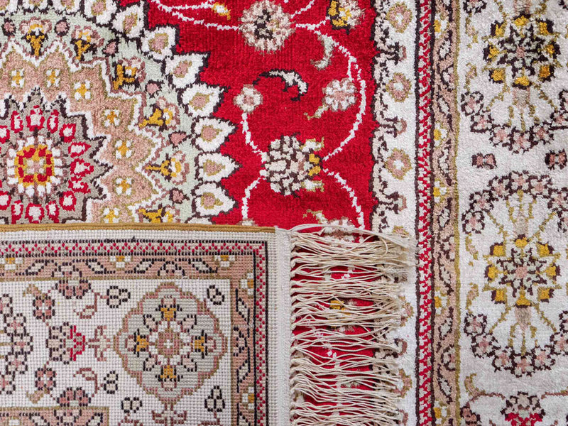 Seidenteppich - China Seide - 120 x 77 cm - rot