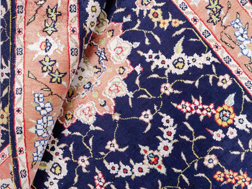 Seidenteppich - China Seide - 123 x 78 cm - dunkelblau