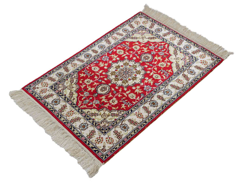 Seidenteppich - China Seide - 89 x 60 cm - rot