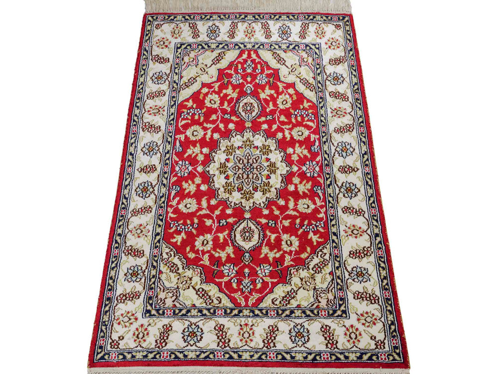 Seidenteppich - China Seide - 89 x 60 cm - rot