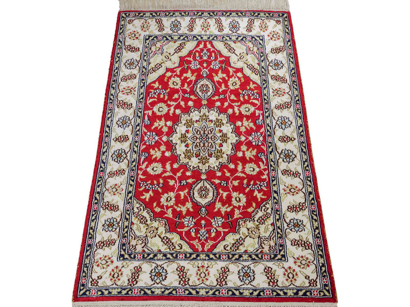 Seidenteppich - China Seide - 89 x 60 cm - rot