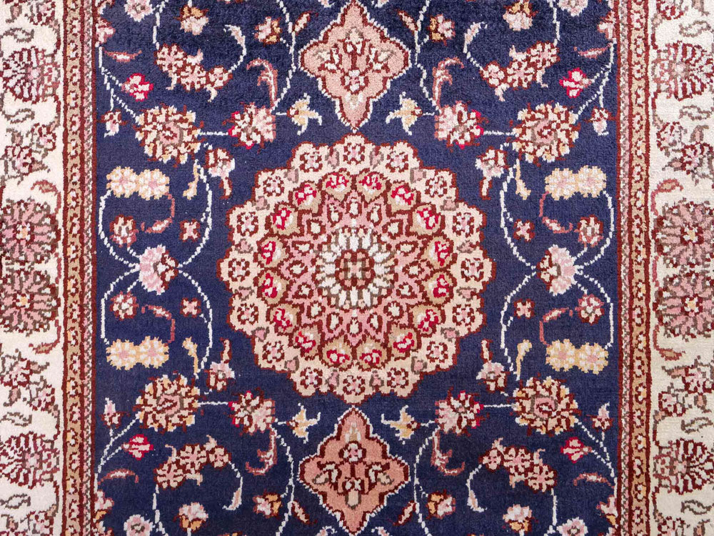 Seidenteppich - China Seide - 92 x 62 cm - dunkelblau