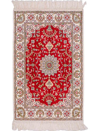 Seidenteppich - China Seide - 89 x 62 cm - rot