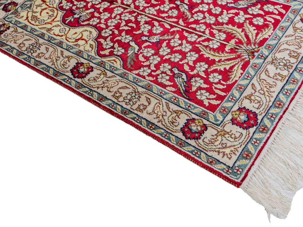 Seidenteppich - China Seide - 87 x 58 cm - hellrot