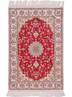Seidenteppich - China Seide - 89 x 61 cm - rot