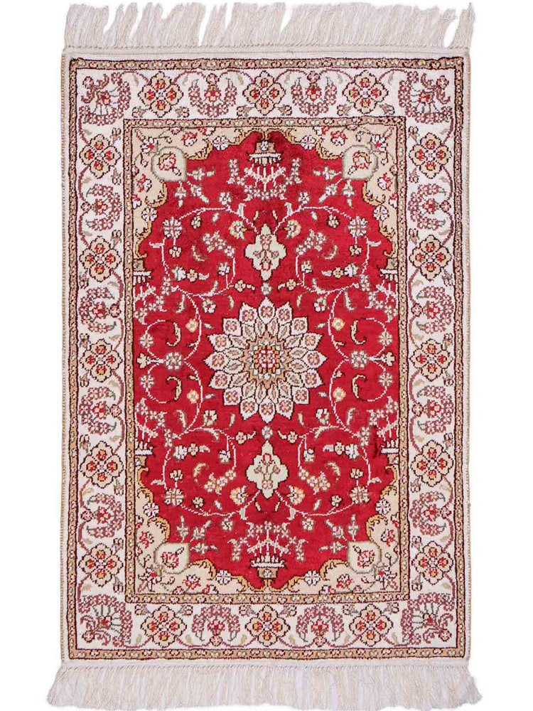 Seidenteppich - China Seide - 89 x 61 cm - rot