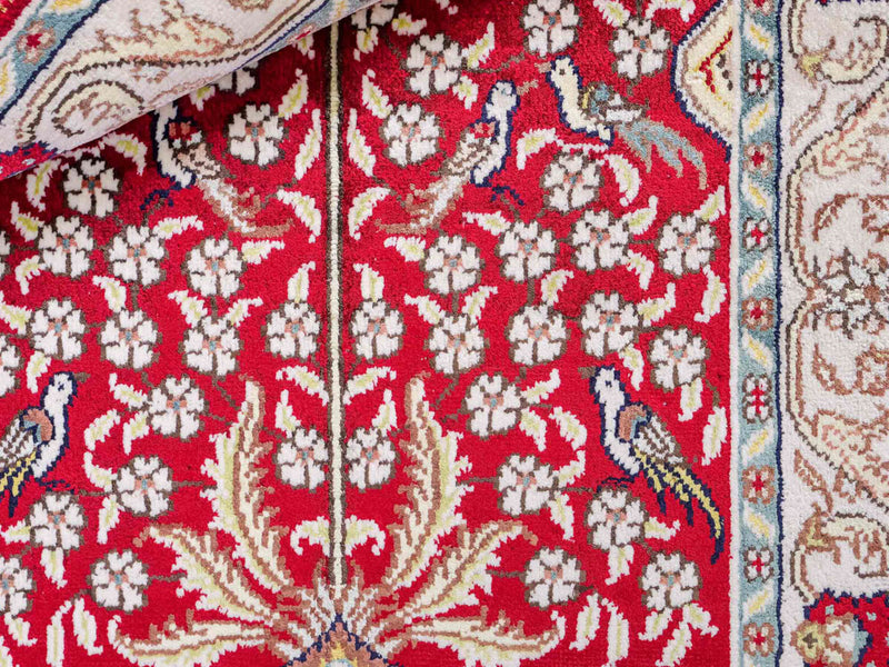 Seidenteppich - China Seide - 86 x 58 cm - hellrot