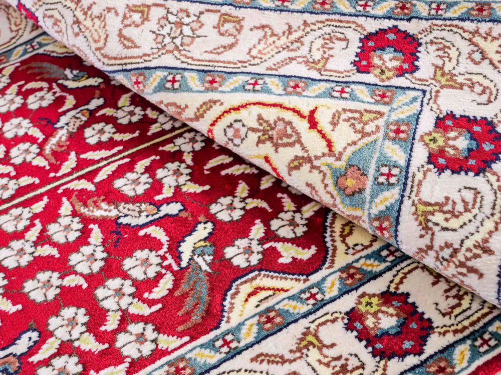 Seidenteppich - China Seide - 89 x 58 cm - hellrot