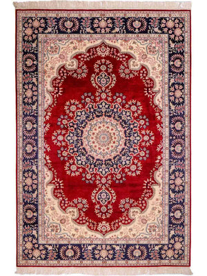 Seidenteppich - China Seide - 186 x 121 cm - rot