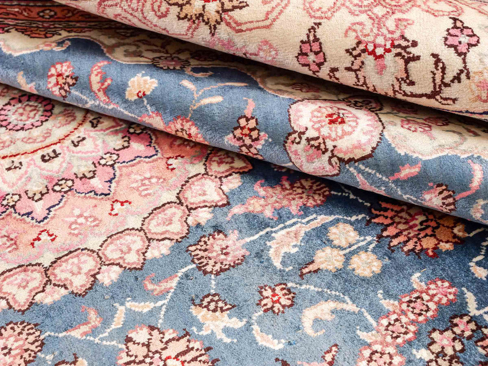 Seidenteppich - China Seide - 192 x 123 cm - blau