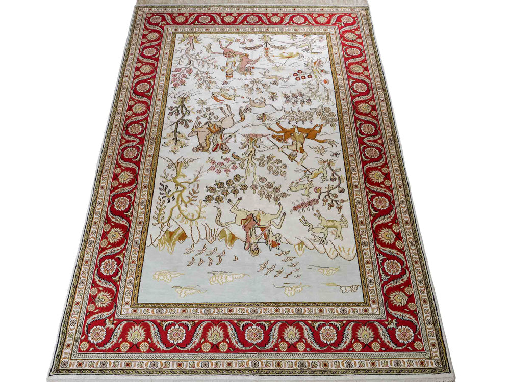 Seidenteppich - China Seide - 184 x 125 cm - beige