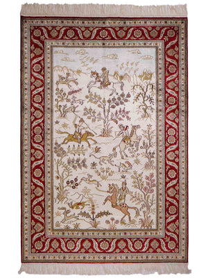 Seidenteppich - China Seide - 183 x 126 cm - beige