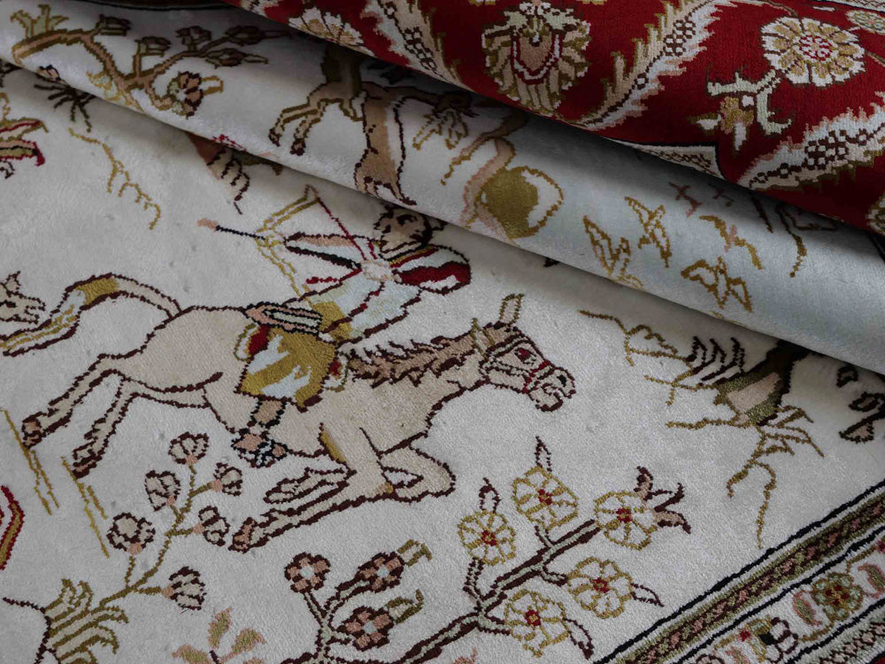 Seidenteppich - China Seide - 183 x 126 cm - beige