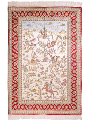 Seidenteppich - China Seide - 176 x 124 cm - beige