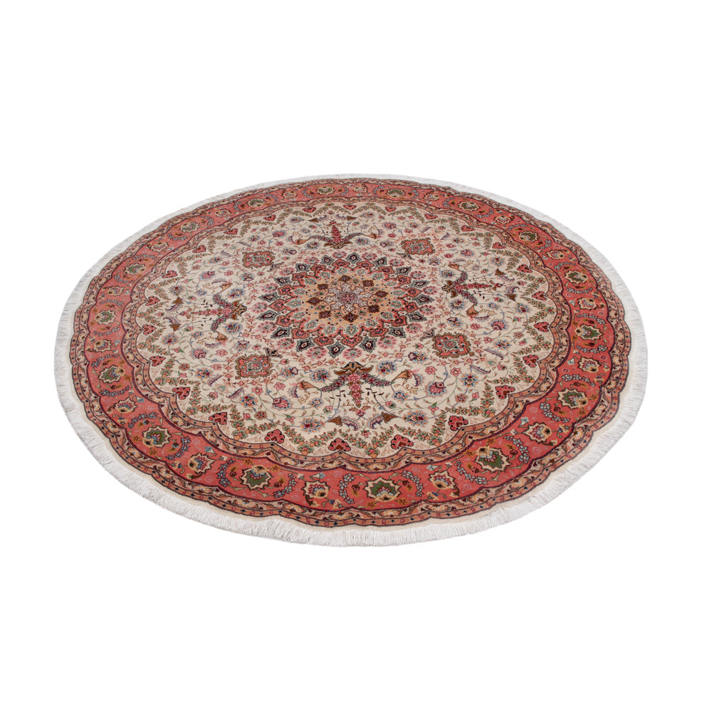 Perserteppich - Täbriz - Royal rund  - 200 x 200 cm - beige