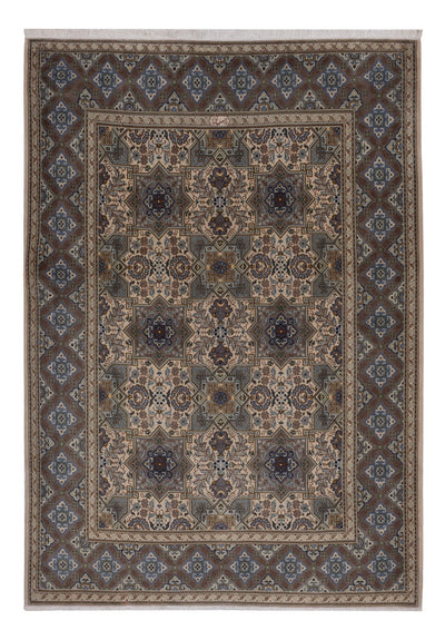 Keshan Teppich 137x199cm - Perserteppich - dunkelbeige