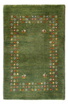 Gabbeh Persisch Teppich 62x89cm - Perserteppich Wollteppich - Rechteckig / Seegrün / 62 x 89 cm Rechteckig