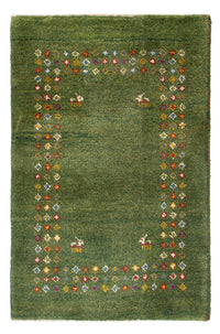 Gabbeh Teppich - Perser - 89 x 62 cm - seegrün