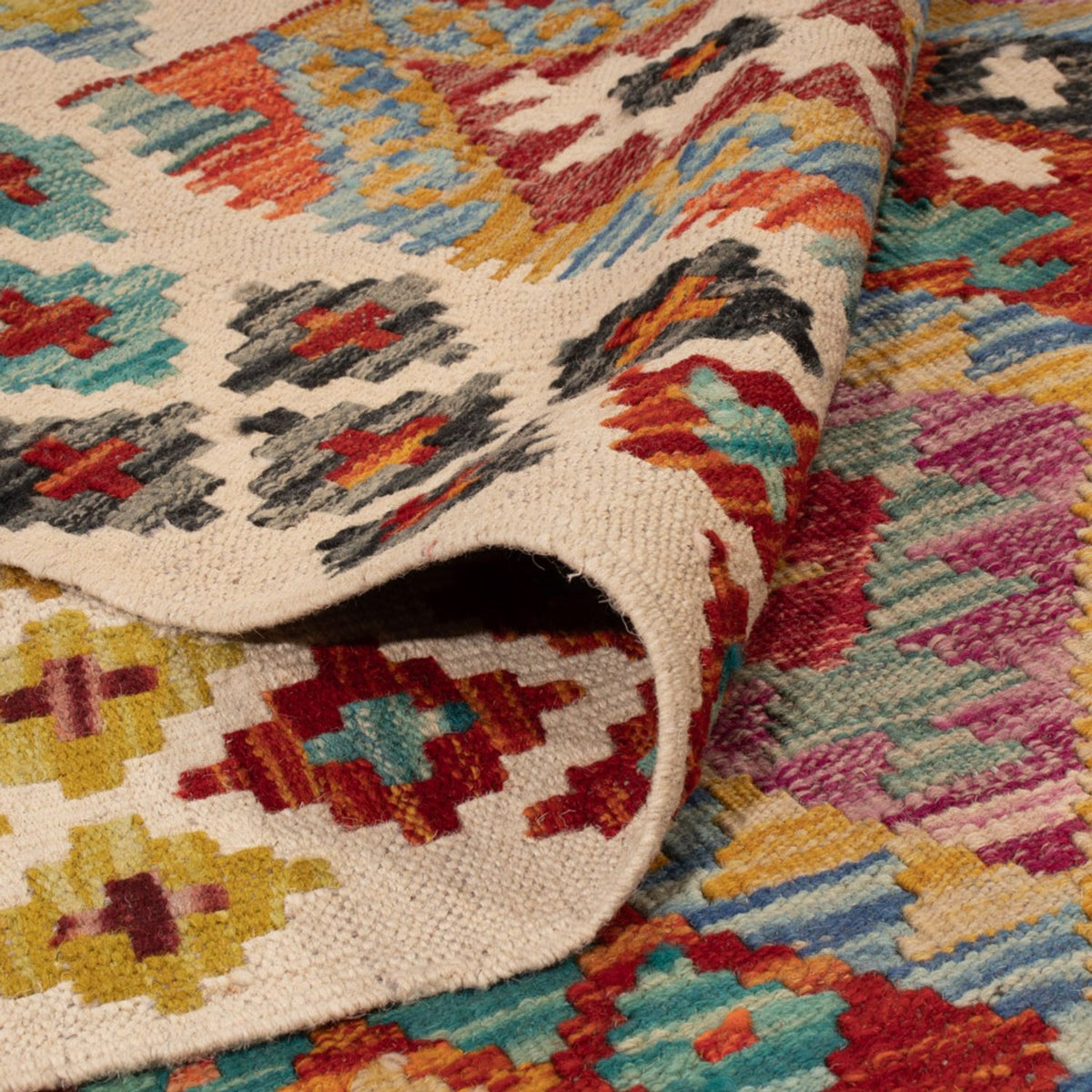 Kelim Teppich - Splash - 197 x 150 cm - mehrfarbig