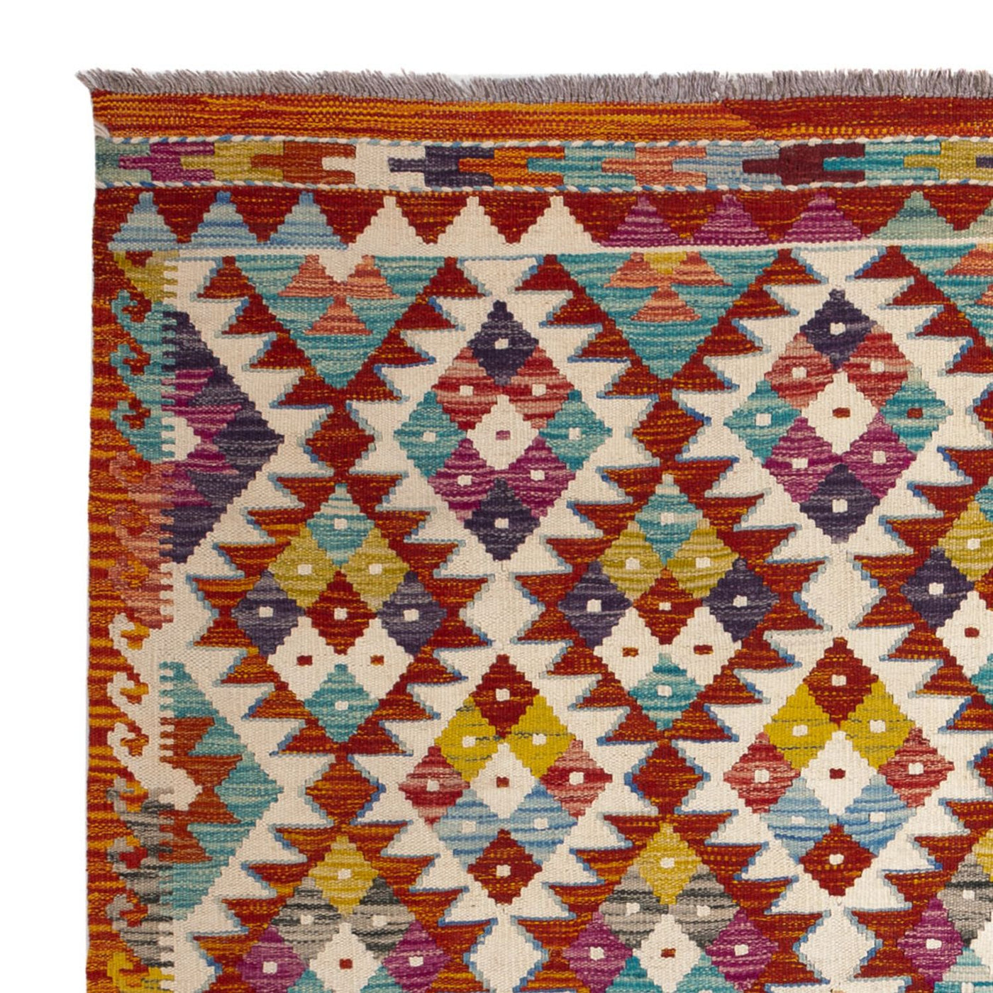 Kelim Teppich - Splash quadratisch  - 152 x 152 cm - mehrfarbig