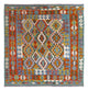 Kelim Teppich - Splash quadratisch  - 154 x 152 cm - mehrfarbig