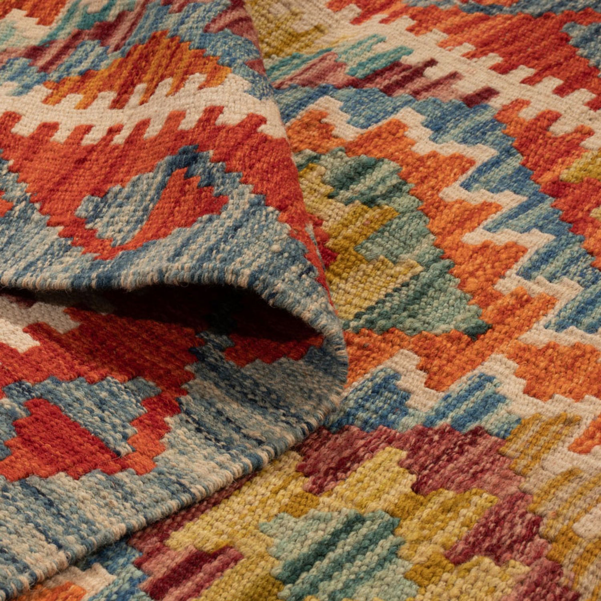Läufer Kelim - Splash - 201 x 84 cm - mehrfarbig