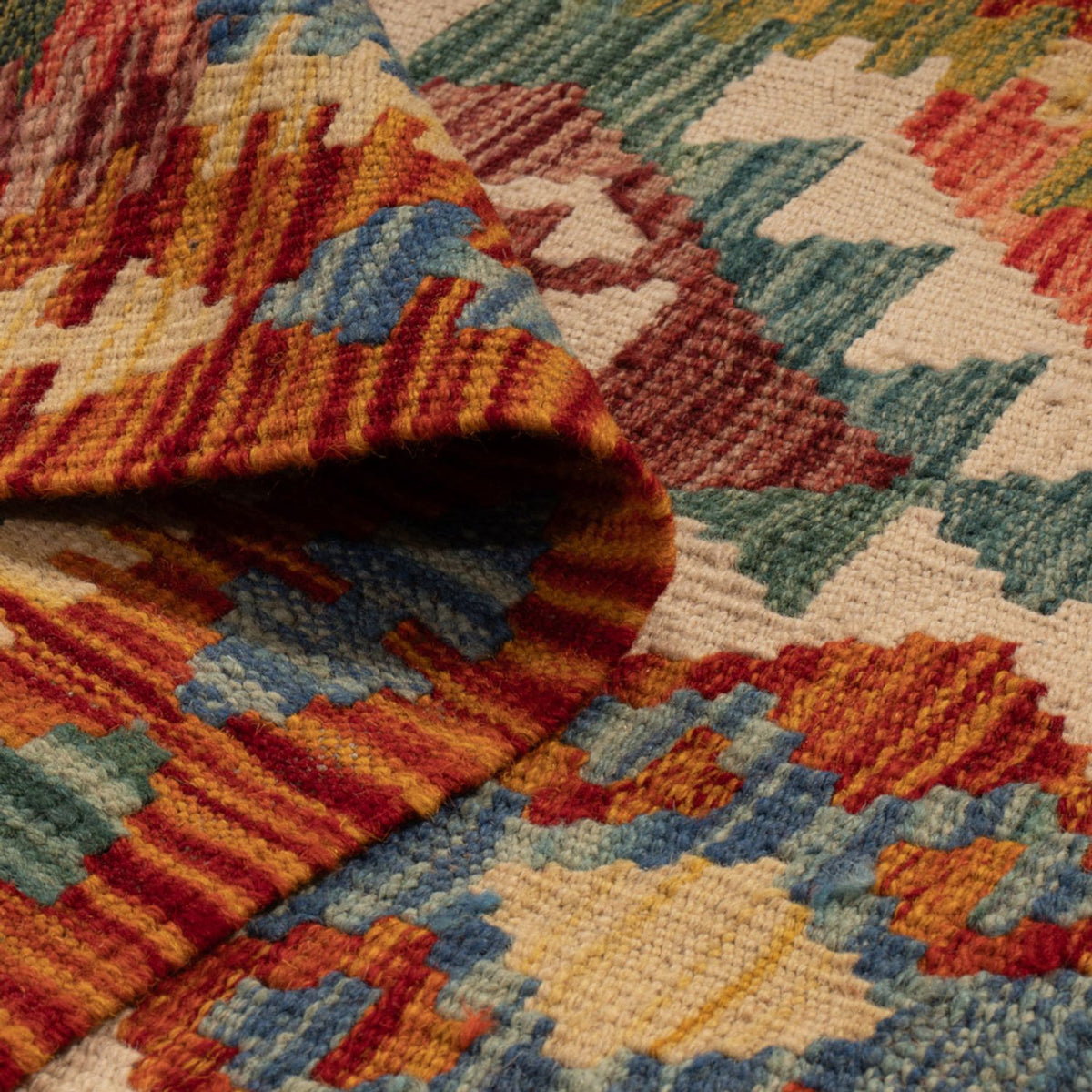 Läufer Kelim - Splash - 202 x 86 cm - mehrfarbig