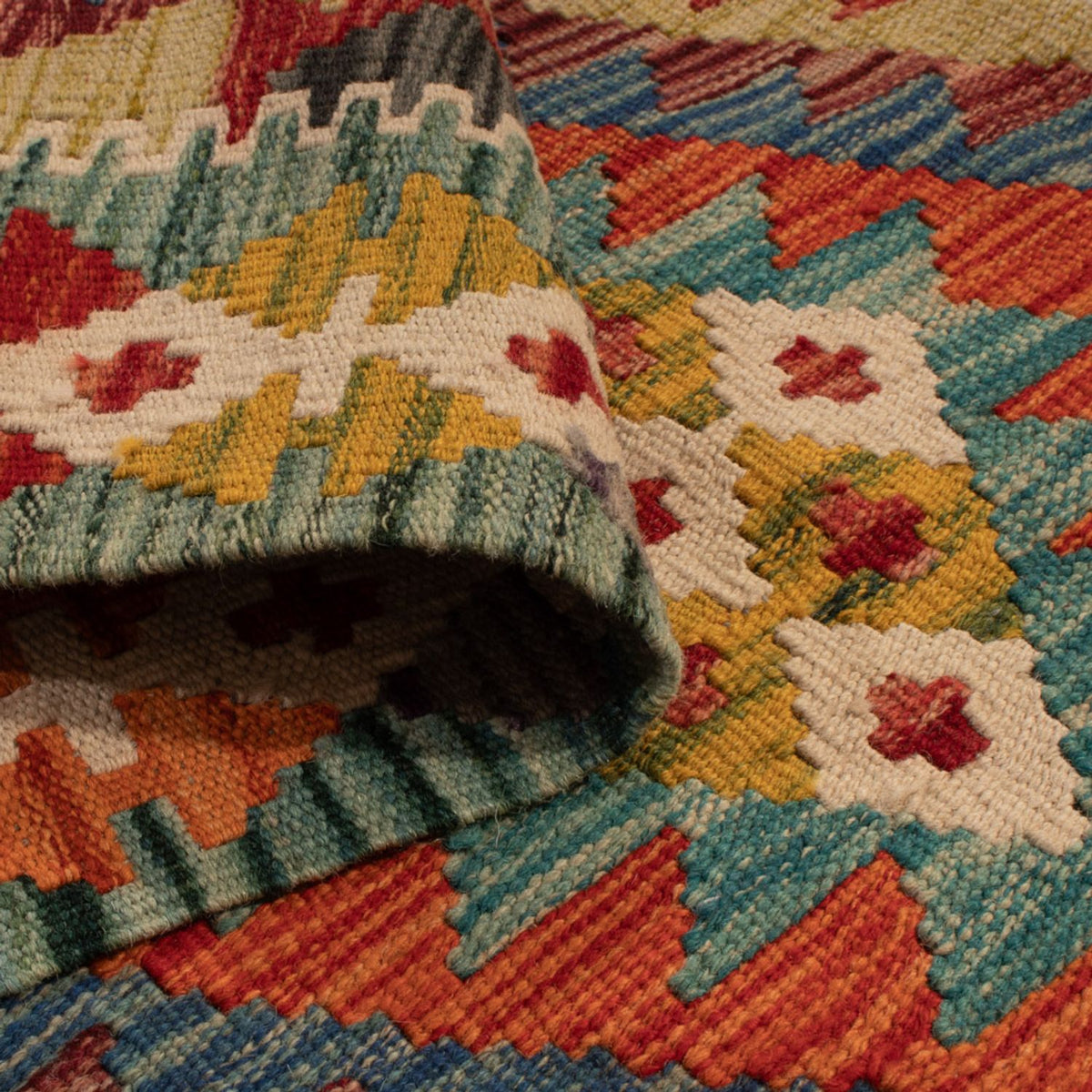 Kelim Teppich - Splash - 123 x 79 cm - mehrfarbig