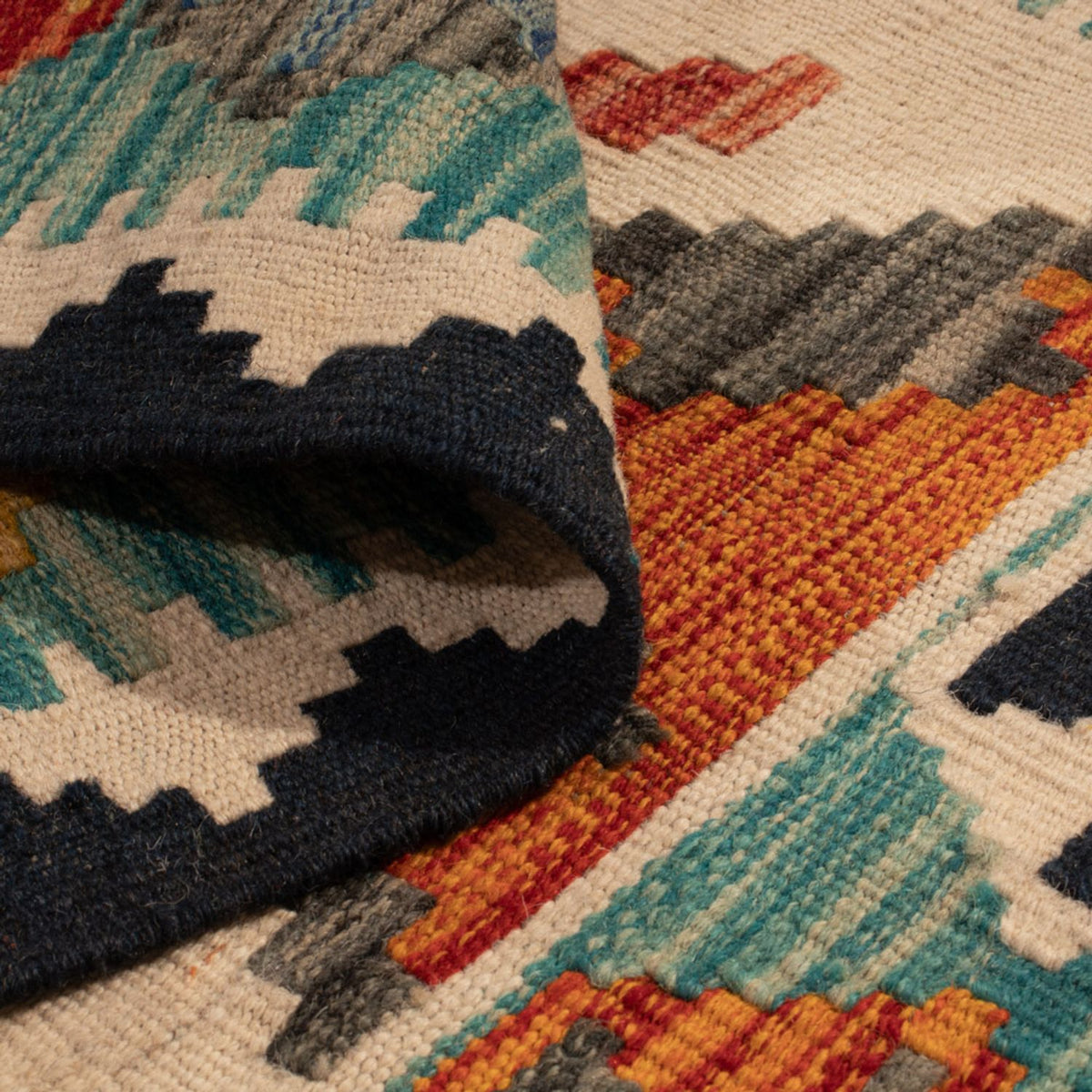 Kelim Teppich - Splash - 130 x 86 cm - mehrfarbig