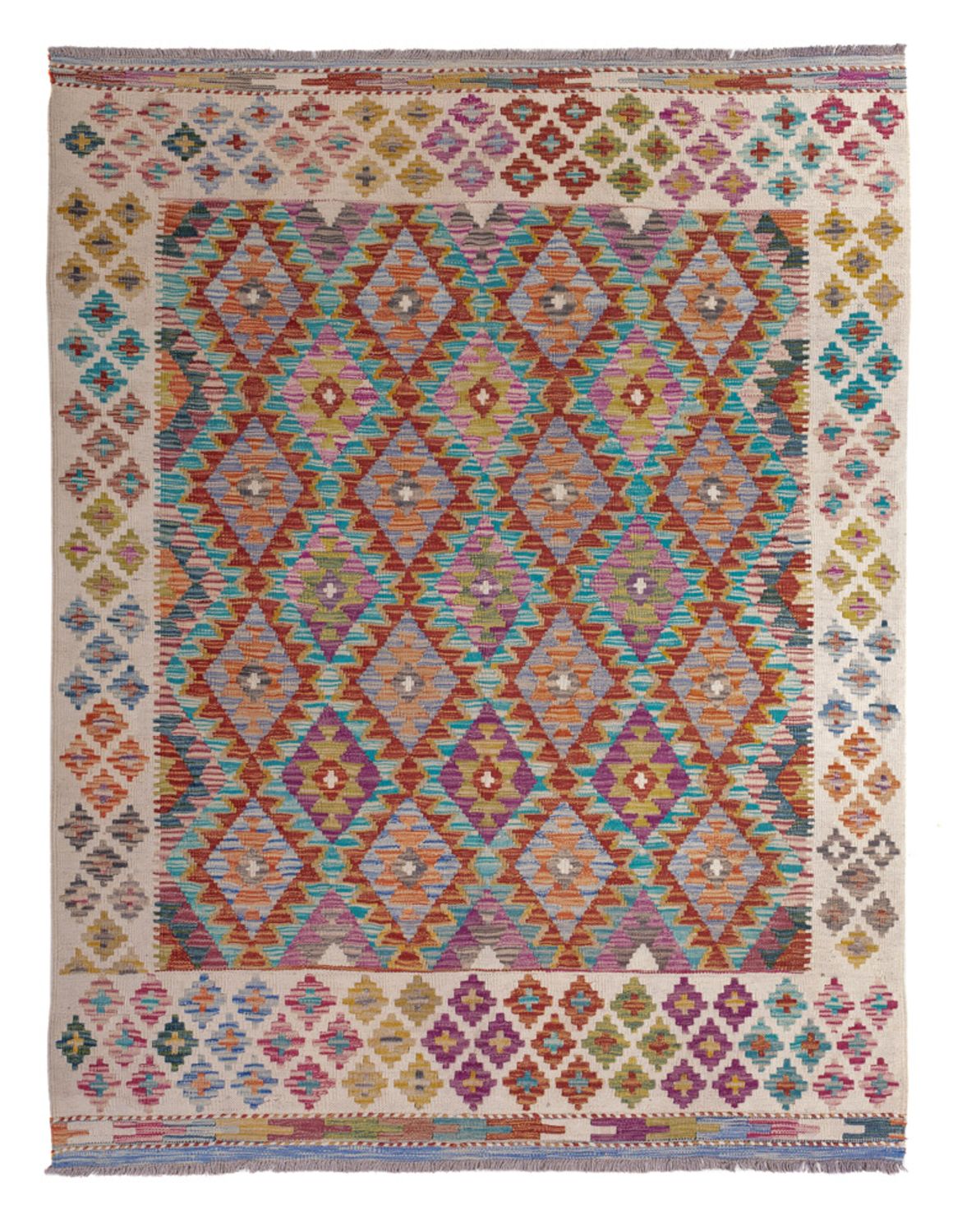 Kelim Teppich - Splash - 198 x 150 cm - mehrfarbig