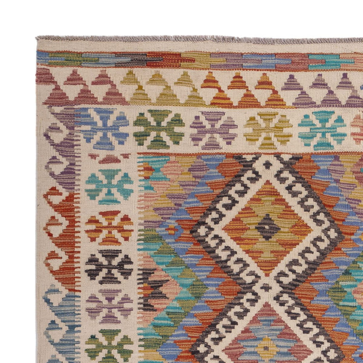 Kelim Teppich - Splash - 197 x 156 cm - mehrfarbig