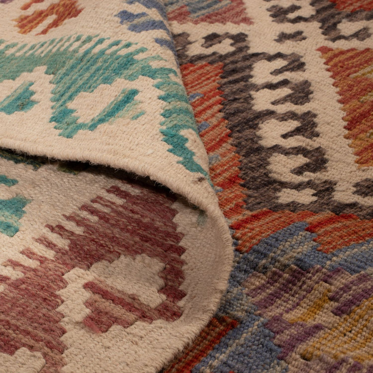 Kelim Teppich - Splash - 197 x 156 cm - mehrfarbig