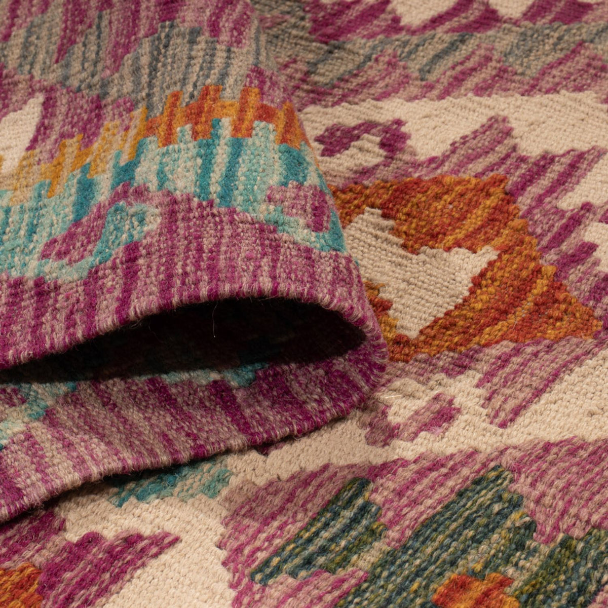 Läufer Kelim - Splash - 295 x 80 cm - mehrfarbig