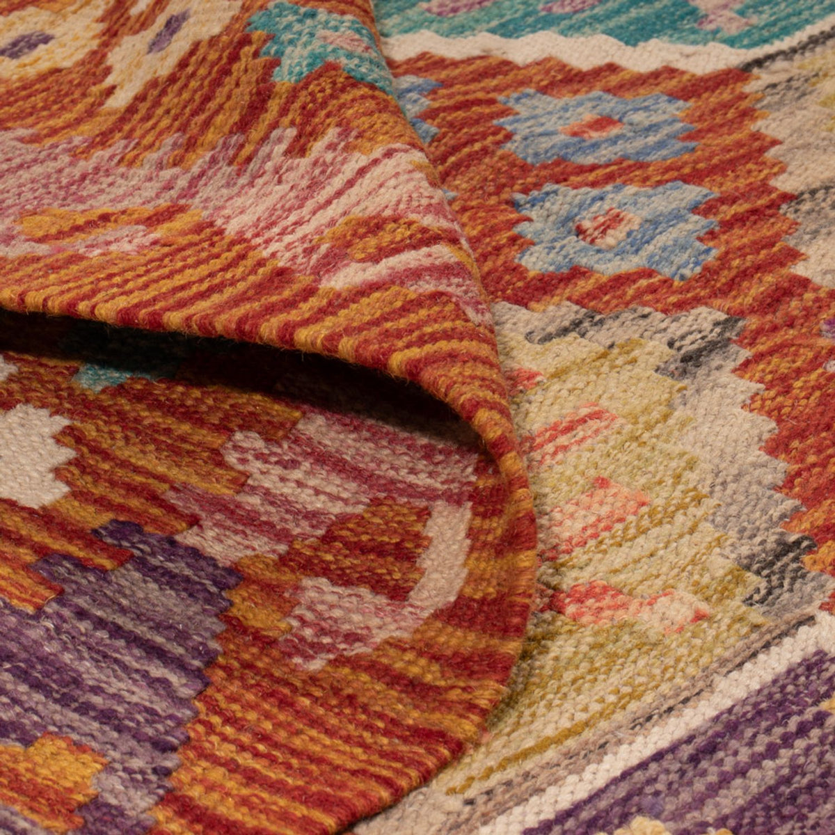 Kelim Teppich - Splash - 247 x 201 cm - mehrfarbig