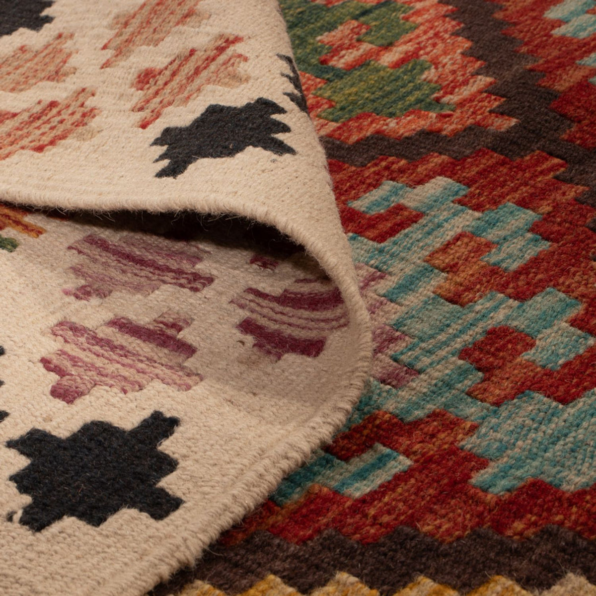 Läufer Kelim - Splash - 199 x 101 cm - mehrfarbig