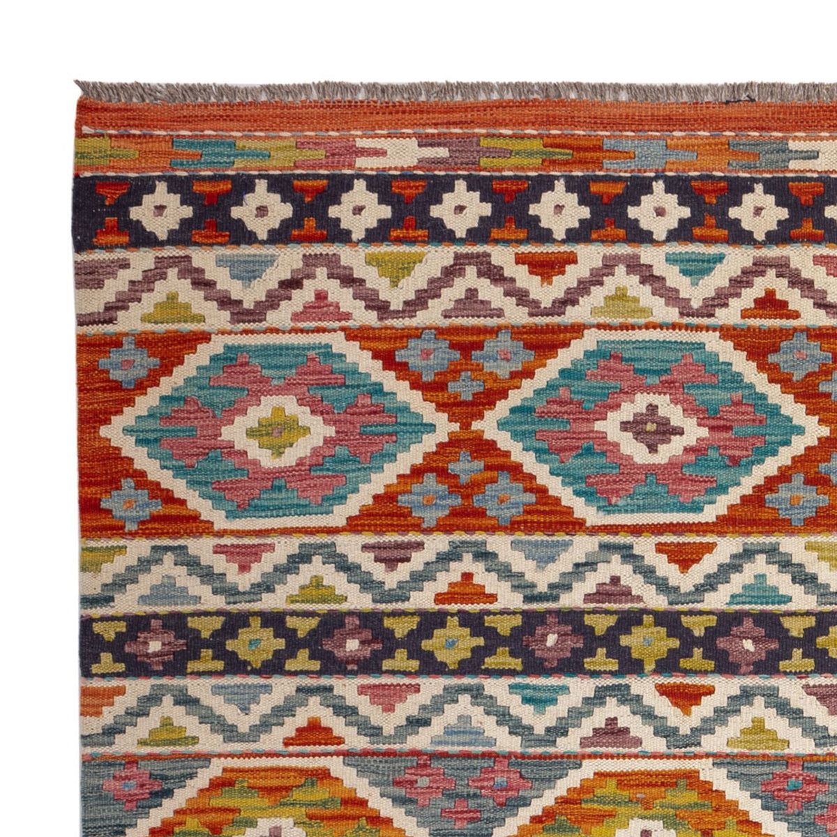 Kelim Teppich - Splash - 197 x 154 cm - mehrfarbig
