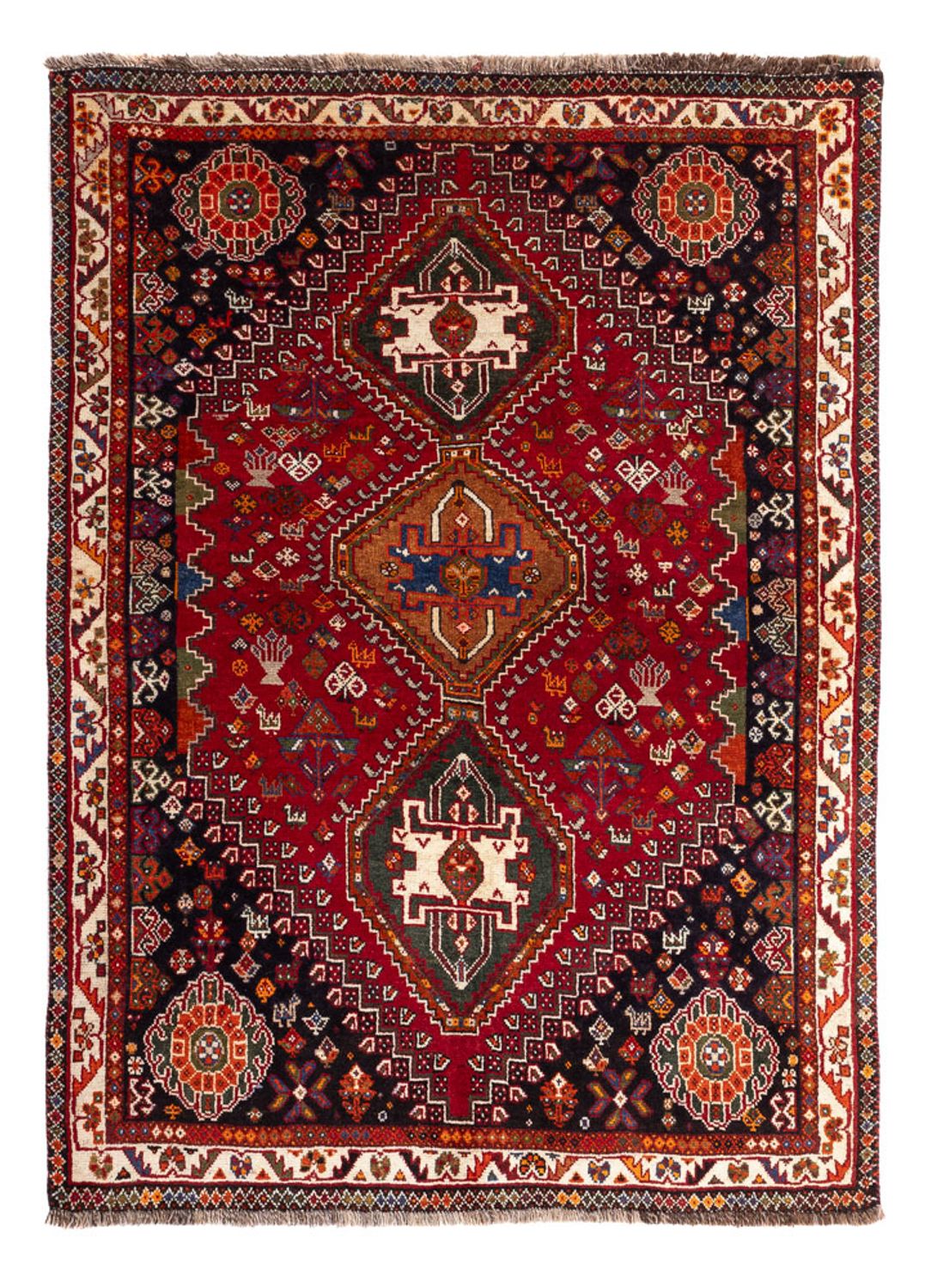 Perserteppich - Nomadic - 156 x 110 cm - dunkelrot