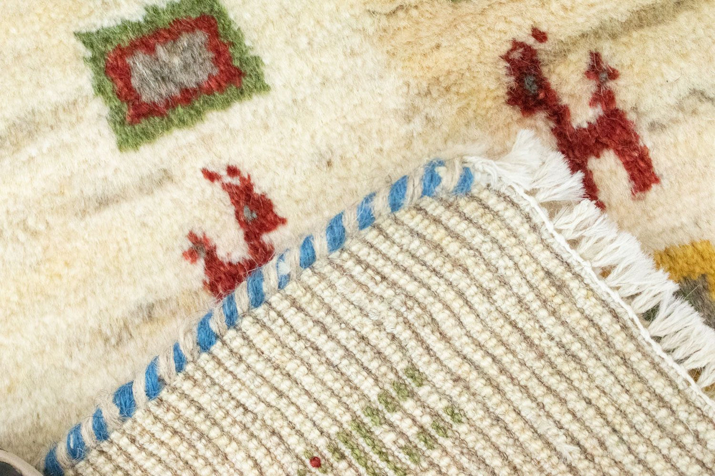 Gabbeh Persisch Teppich 60x40cm - Perserteppich Wollteppich