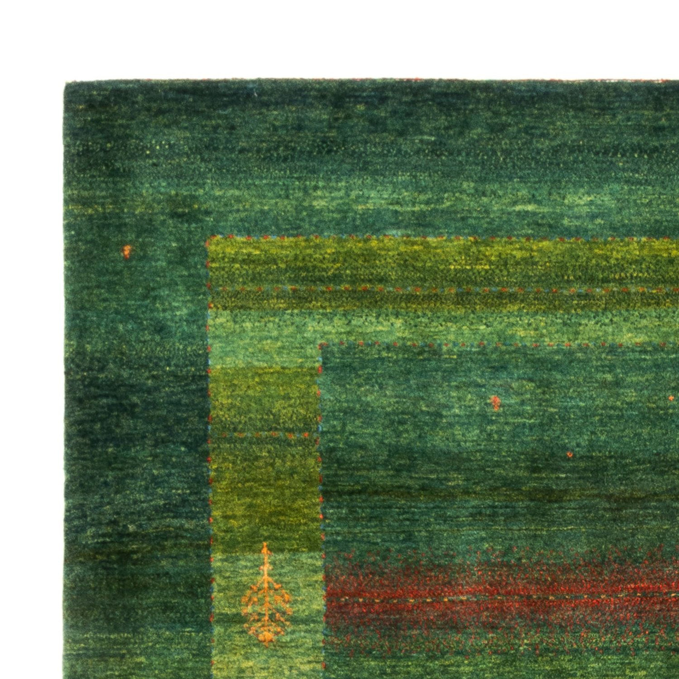 Gabbeh Teppich - Loribaft Perser - 245 x 175 cm - grün