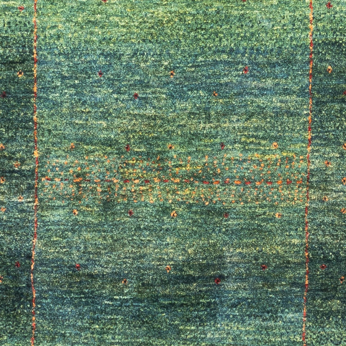 Gabbeh Teppich - Loribaft Perser - 135 x 83 cm - grün