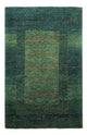 Gabbeh Teppich - Loribaft Perser - 132 x 85 cm - grün