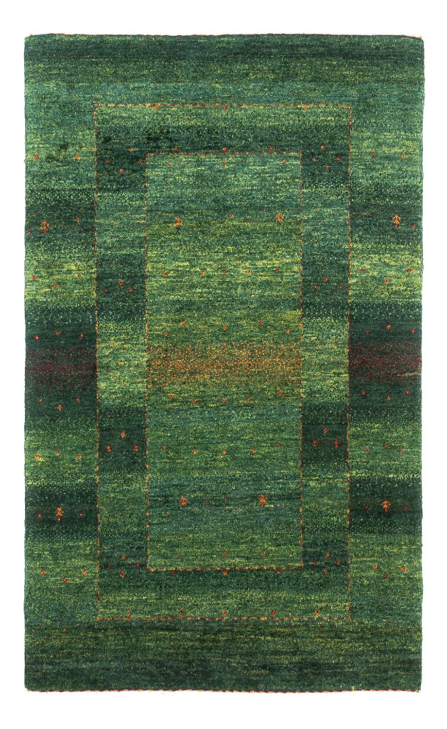 Gabbeh Teppich - Loribaft Perser - 123 x 79 cm - grün