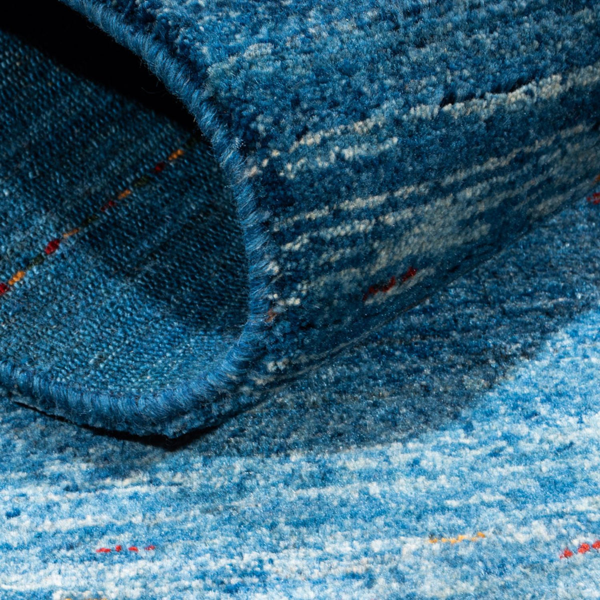 Gabbeh Teppich - Loribaft Perser - 132 x 84 cm - blau